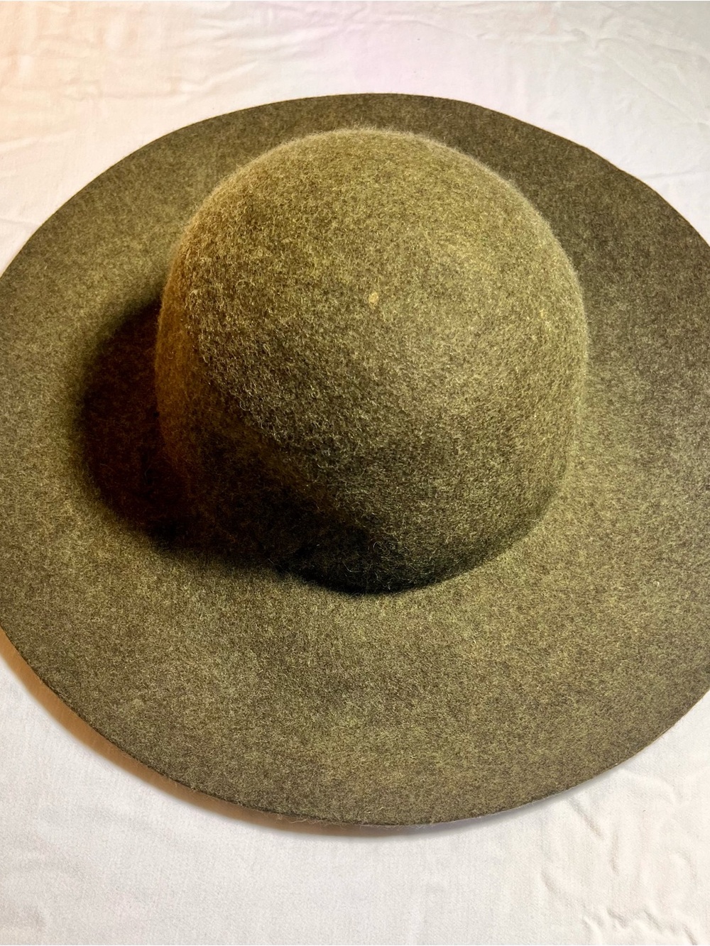 Hatch Wide Brim Felt Hat in Olive 100% Wool